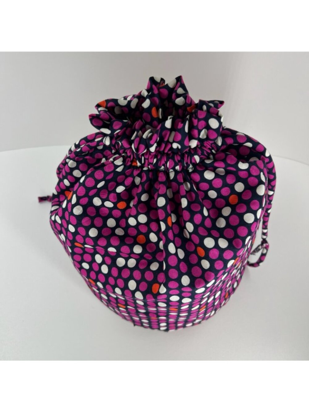 Vera Bradley Ditty Bag Women Lined Drawstring Makeup Travel Pouch Polka Dot Pink - Picture 12 of 13